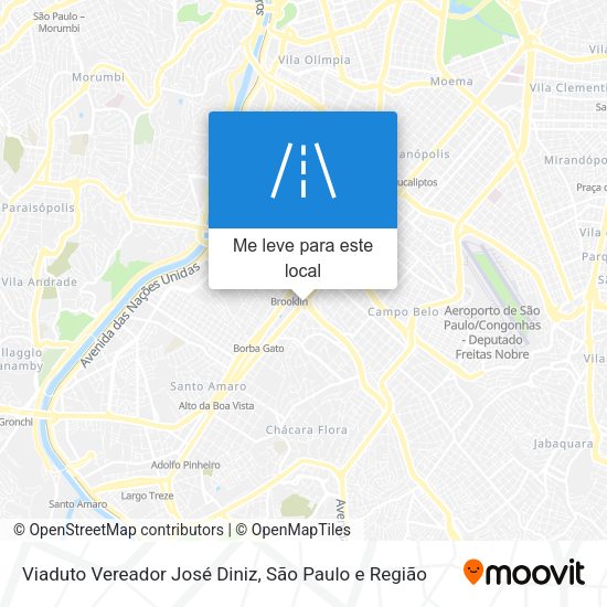 Viaduto Vereador José Diniz mapa