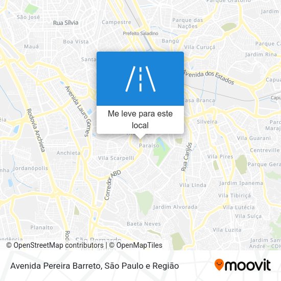 Avenida Pereira Barreto mapa