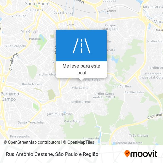 Rua Antônio Cestane mapa
