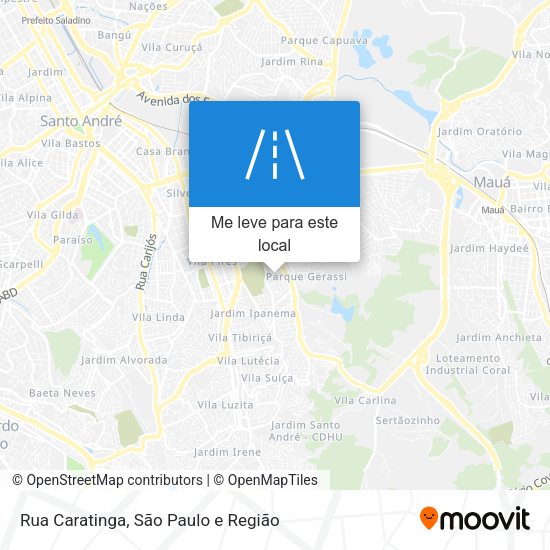 Rua Caratinga mapa