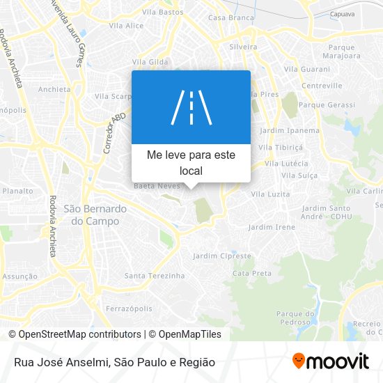 Rua José Anselmi mapa
