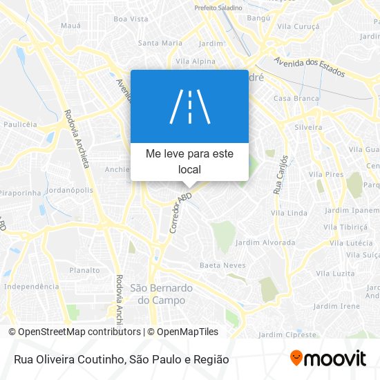 Rua Oliveira Coutinho mapa