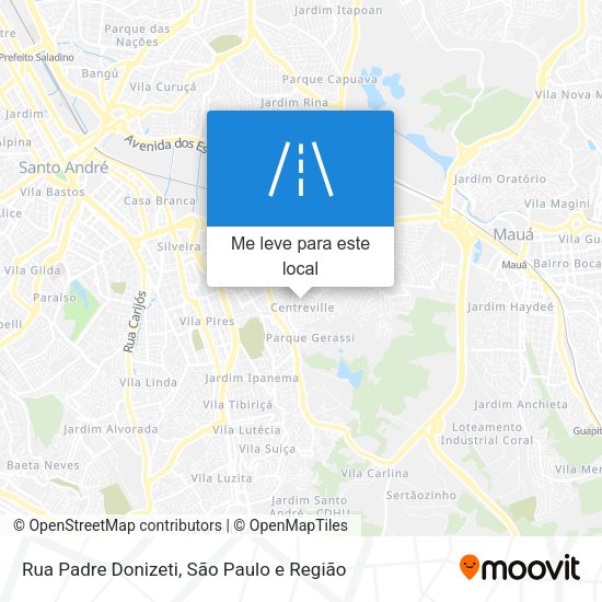 Rua Padre Donizeti mapa