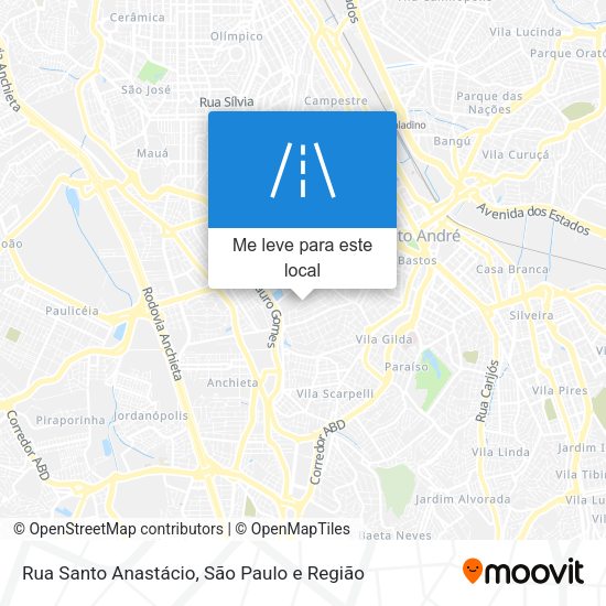 Rua Santo Anastácio mapa