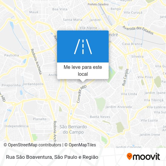 Rua São Boaventura mapa