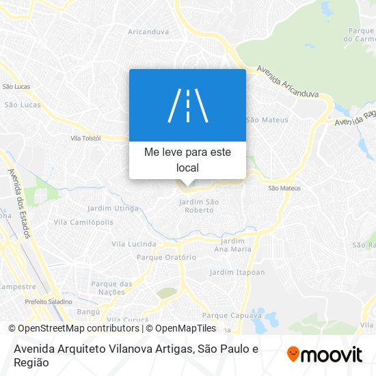 Avenida Arquiteto Vilanova Artigas mapa