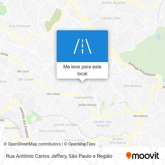 Rua Antônio Carlos Jeffery mapa