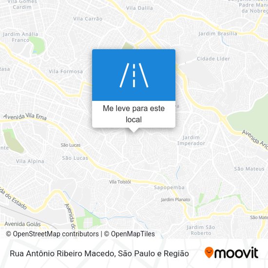 Rua Antônio Ribeiro Macedo mapa
