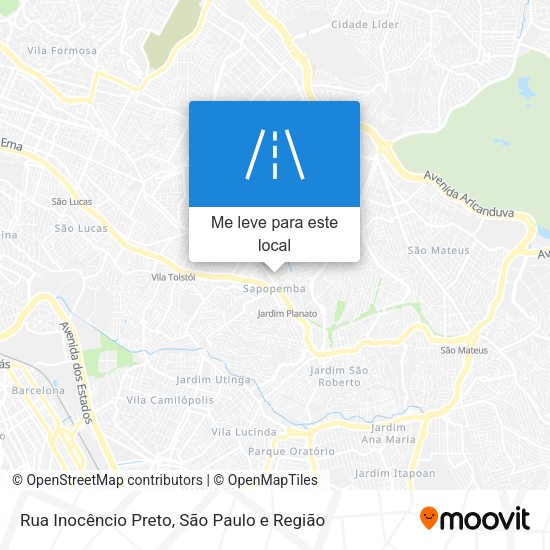 Rua Inocêncio Preto mapa