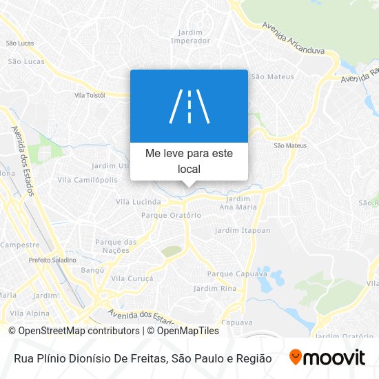 Rua Plínio Dionísio De Freitas mapa