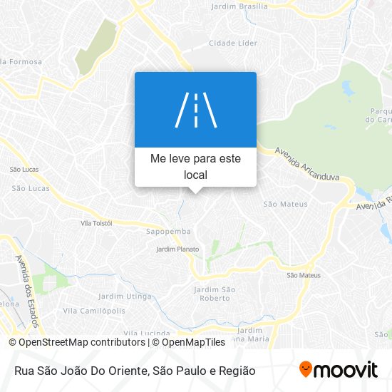 Rua São João Do Oriente mapa