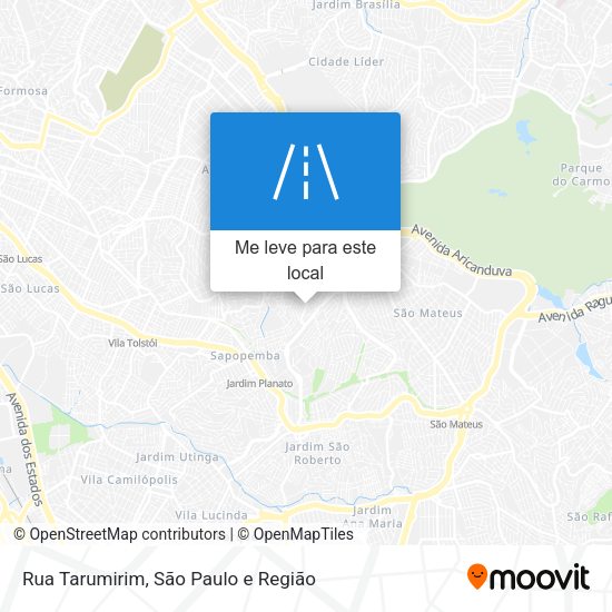Rua Tarumirim mapa