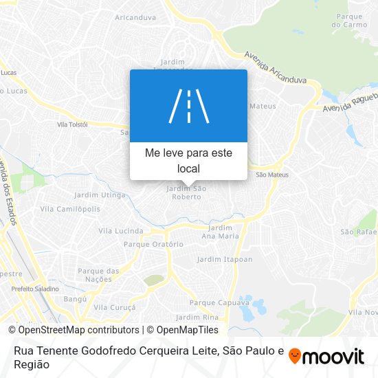 Rua Tenente Godofredo Cerqueira Leite mapa