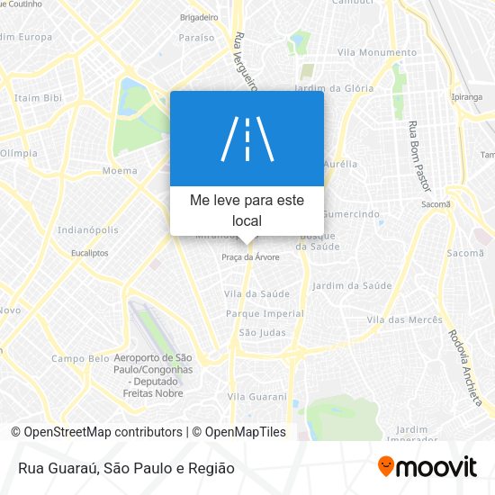 Rua Guaraú mapa