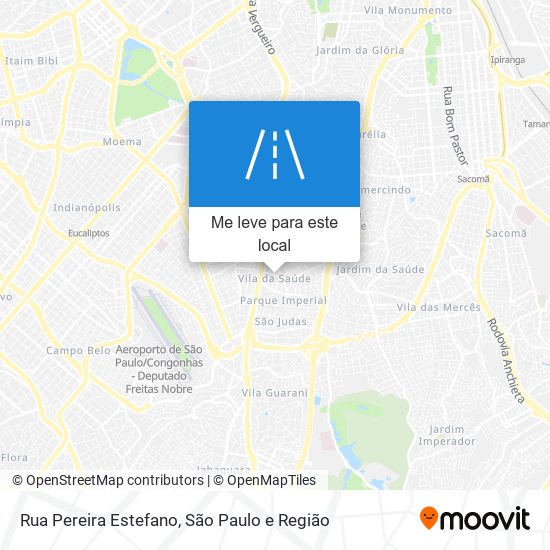 Rua Pereira Estefano mapa