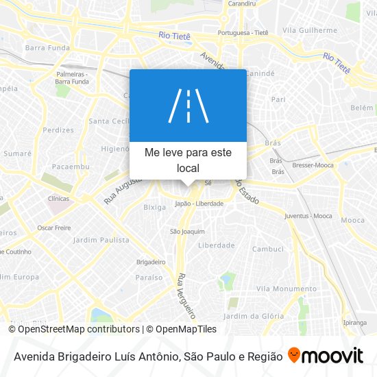 Avenida Brigadeiro Luís Antônio mapa