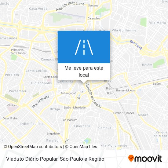 Viaduto Diário Popular mapa