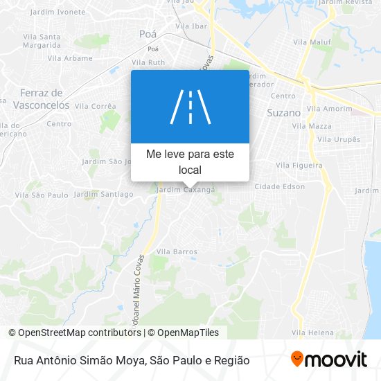 Rua Antônio Simão Moya mapa