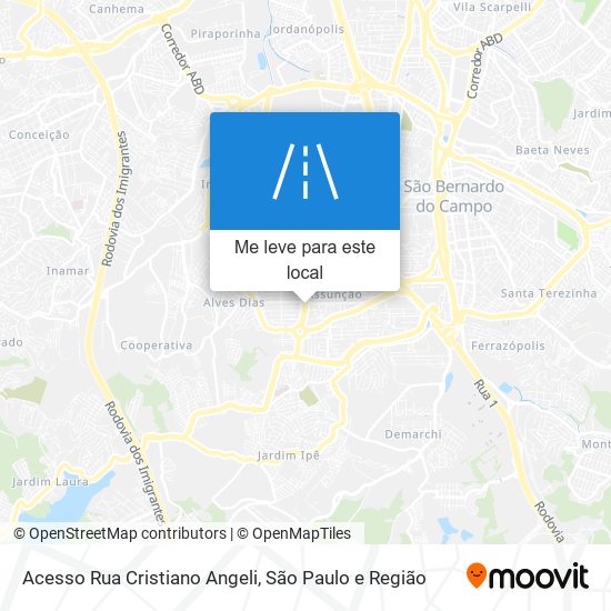 Acesso Rua Cristiano Angeli mapa