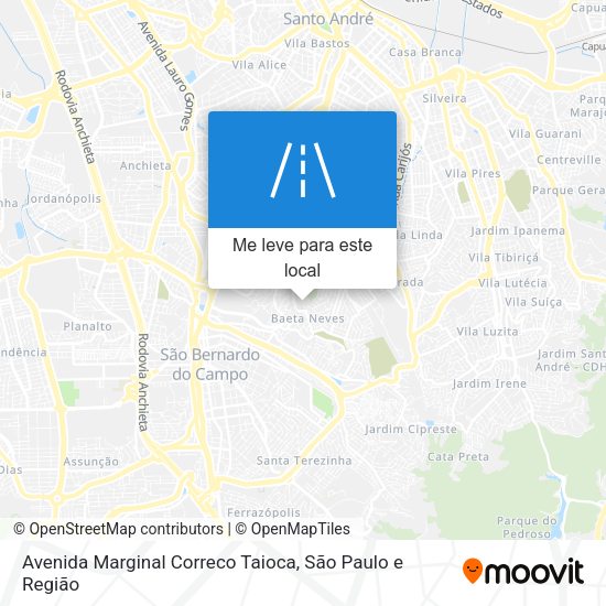 Avenida Marginal Correco Taioca mapa