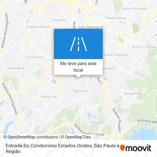 Entrada Do Condomínio Estados Unidos mapa