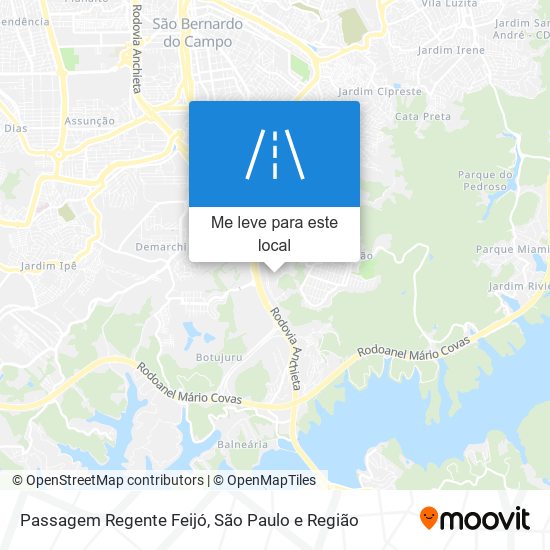 Passagem Regente Feijó mapa