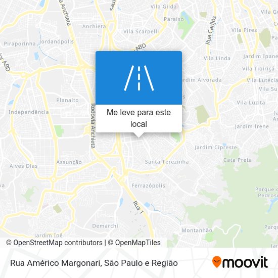 Rua Américo Margonari mapa