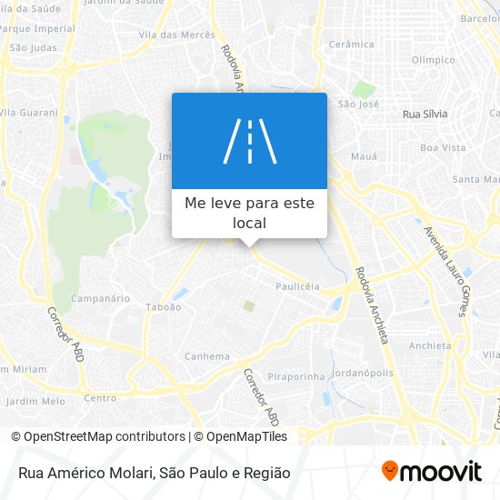 Rua Américo Molari mapa