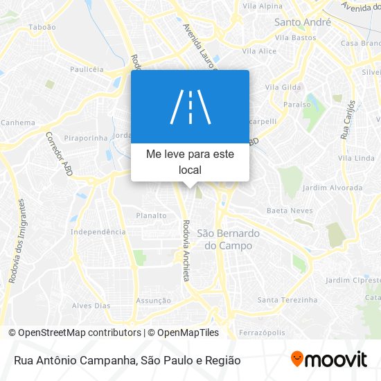 Rua Antônio Campanha mapa