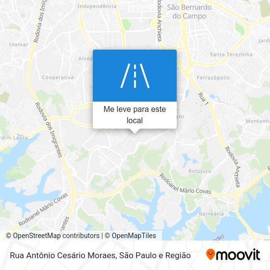 Rua Antônio Cesário Moraes mapa