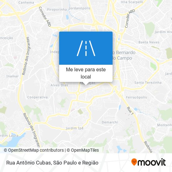 Rua Antônio Cubas mapa