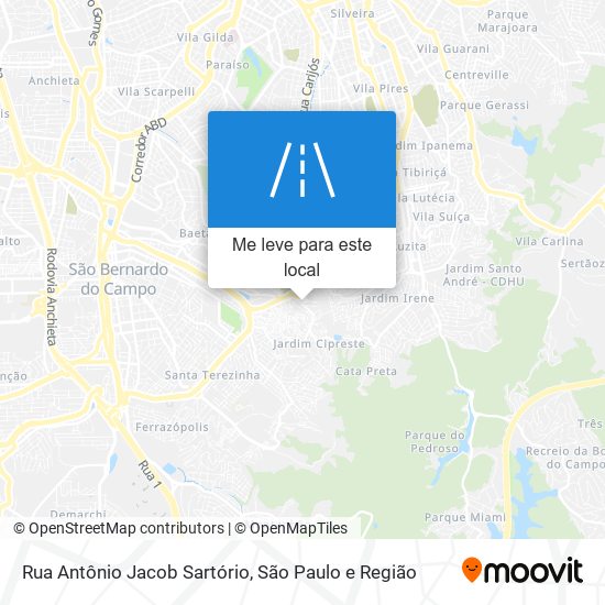 Rua Antônio Jacob Sartório mapa