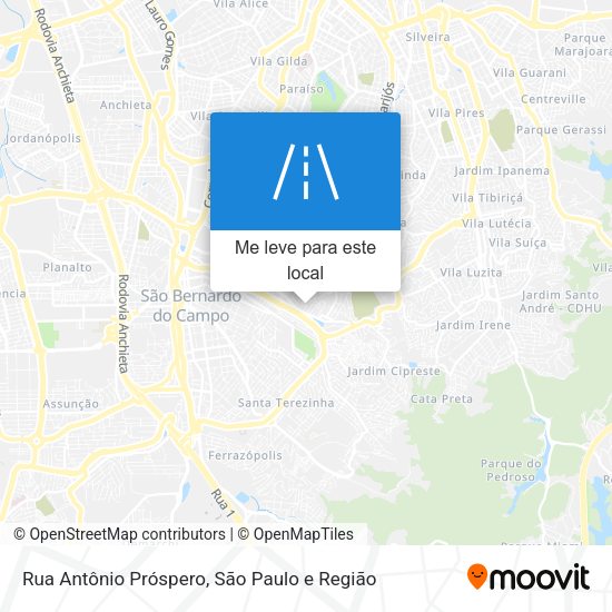 Rua Antônio Próspero mapa
