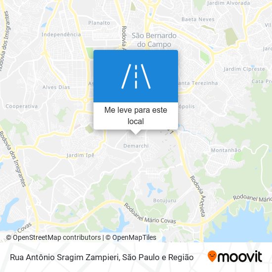 Rua Antônio Sragim Zampieri mapa