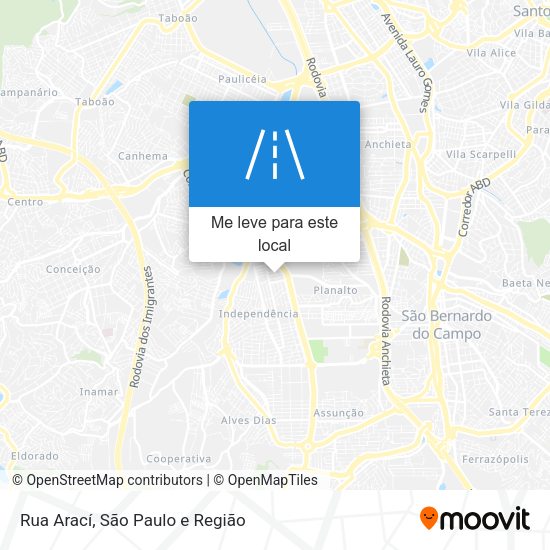 Rua Arací mapa