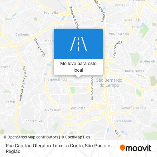 Rua Capitão Olegário Teixeira Costa mapa