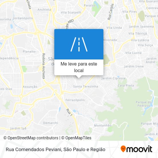 Rua Comendados Peviani mapa