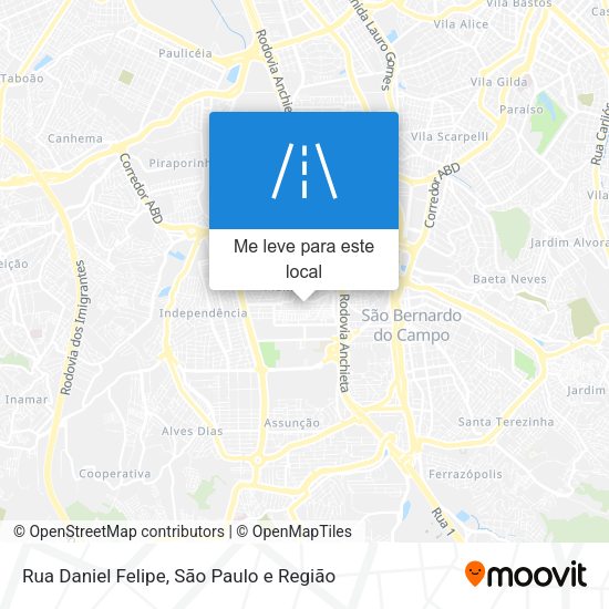 Rua Daniel Felipe mapa