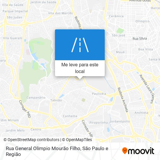 Rua General Olímpio Mourão Filho mapa