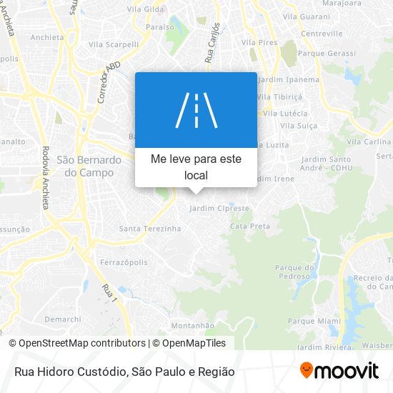 Rua Hidoro Custódio mapa