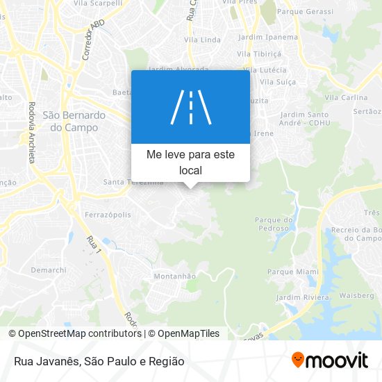 Rua Javanês mapa