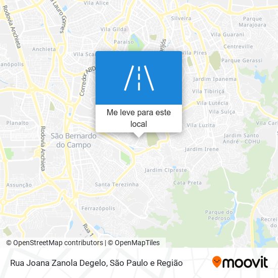 Rua Joana Zanola Degelo mapa