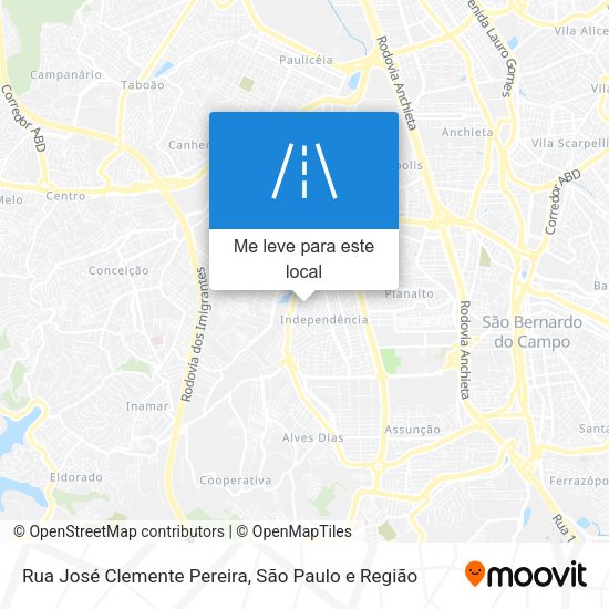 Rua José Clemente Pereira mapa