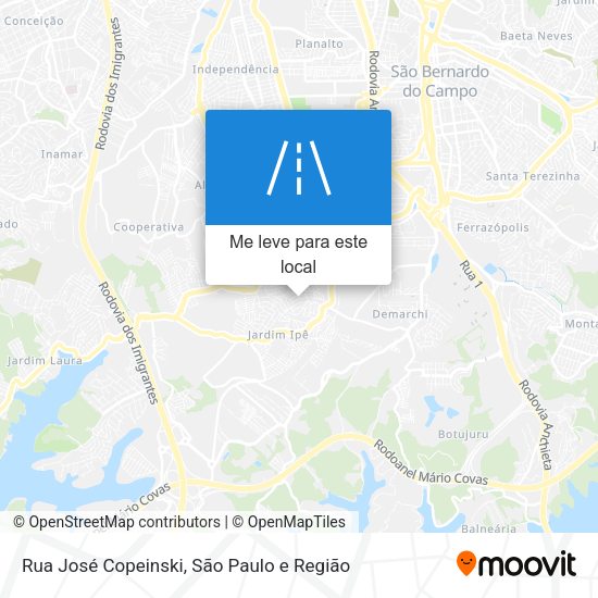 Rua José Copeinski mapa
