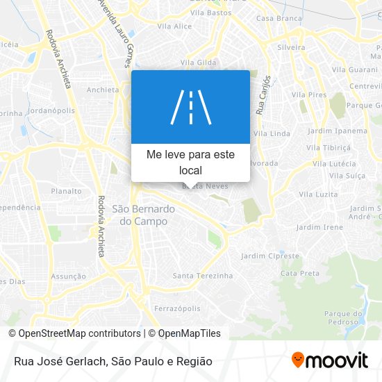 Rua José Gerlach mapa