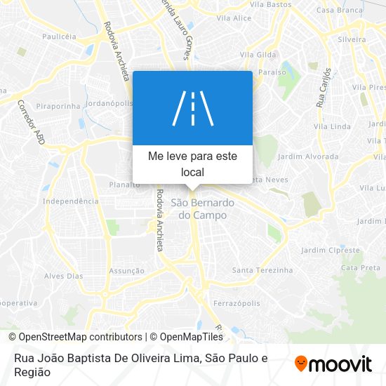 Rua João Baptista De Oliveira Lima mapa