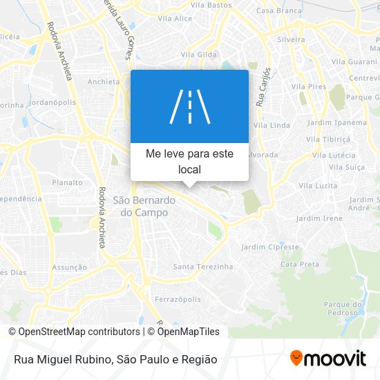 Rua Miguel Rubino mapa