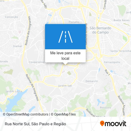 Rua Norte Sul mapa