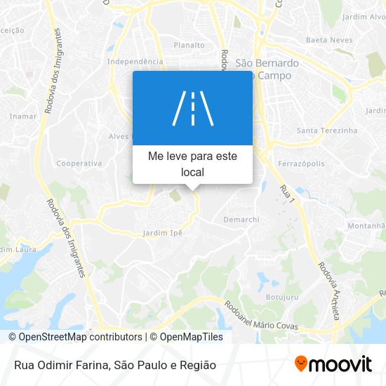 Rua Odimir Farina mapa