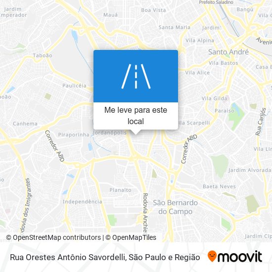 Rua Orestes Antônio Savordelli mapa